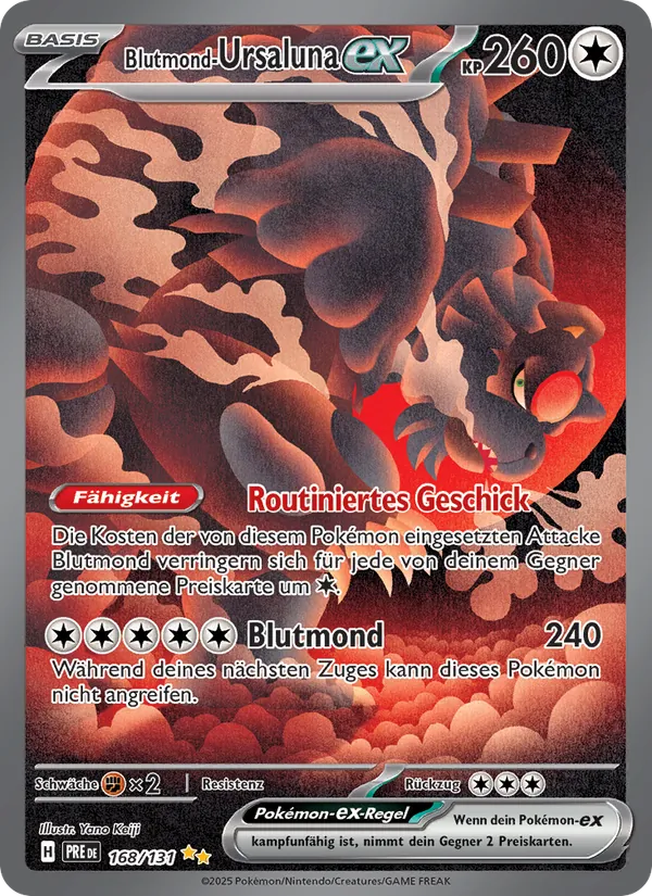 Karte Blutmond-Ursaluna-ex aus Prismatische Entwicklungen, Nummer 168/131