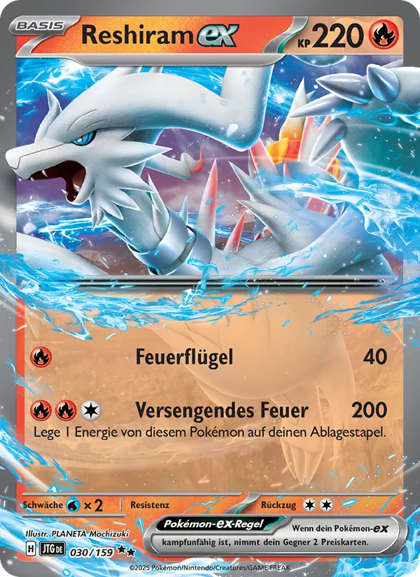 Karte Reshiram-ex aus Reisegefährten, Nummer 030/159