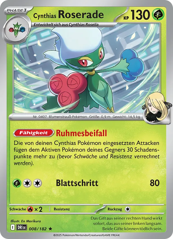 Karte Cynthias Roserade aus Ewige Rivalen, Nummer 008/182