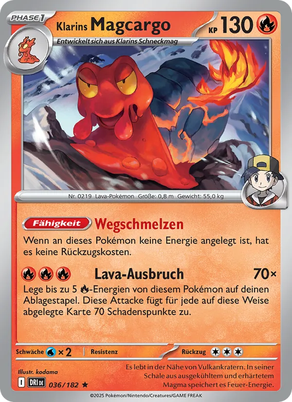 Karte Klarins Magcargo aus Ewige Rivalen, Nummer 036/182