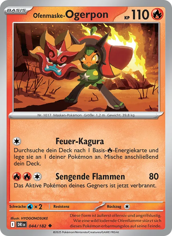 Karte Ofenmaske-Ogerpon aus Ewige Rivalen, Nummer 044/182
