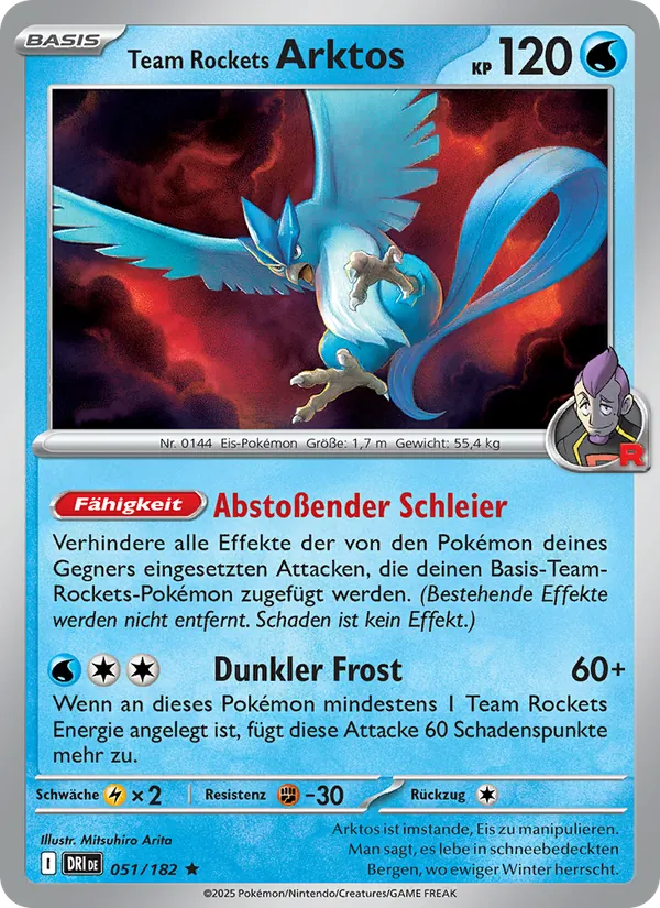 Karte Team Rockets Arktos aus Ewige Rivalen, Nummer 051/182
