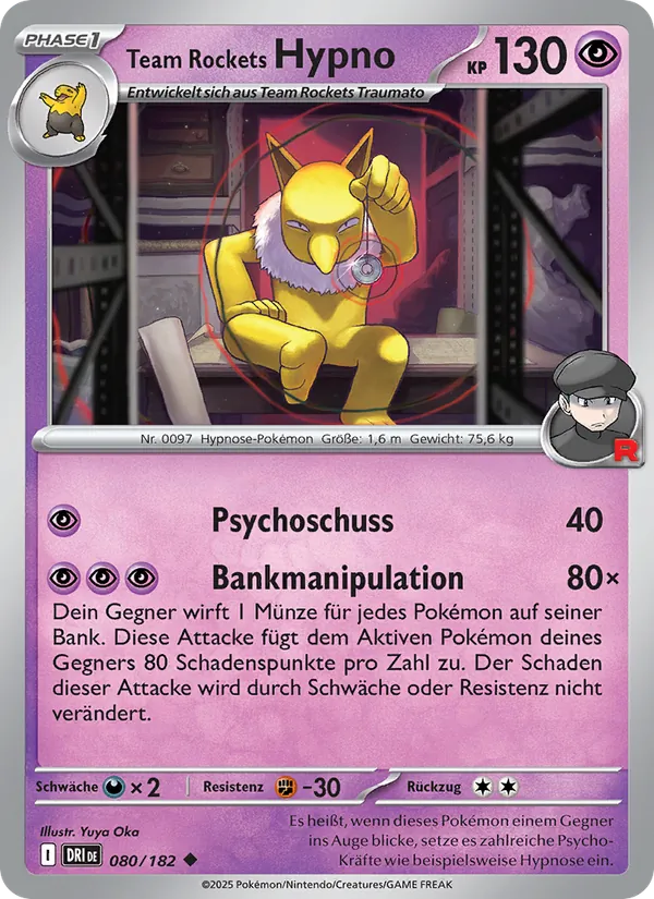 Karte Team Rockets Hypno aus Ewige Rivalen, Nummer 080/182