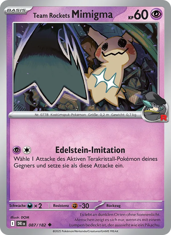 Karte Team Rockets Mimigma aus Ewige Rivalen, Nummer 087/182