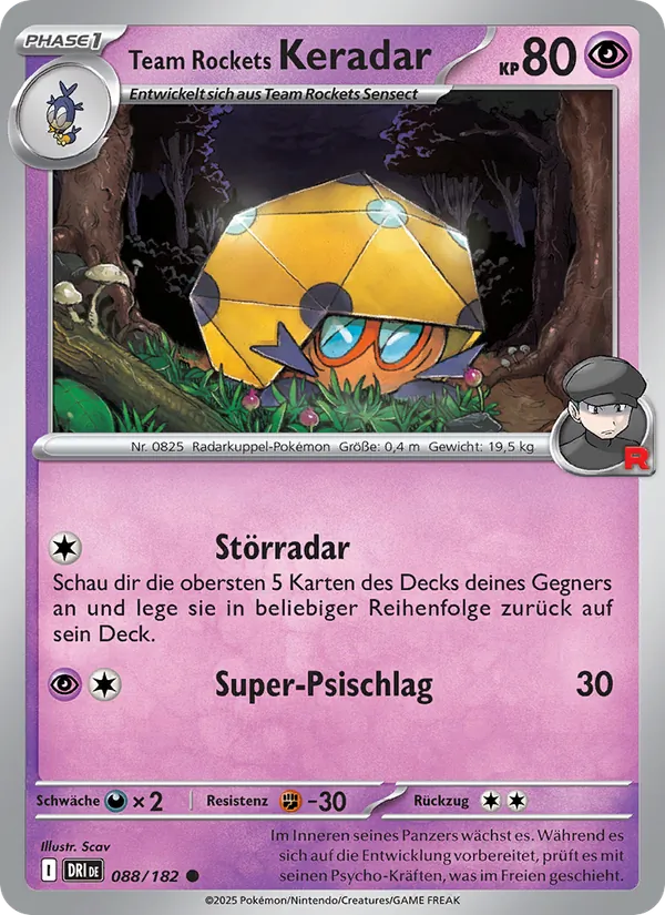 Karte Team Rockets Keradar aus Ewige Rivalen, Nummer 088/182