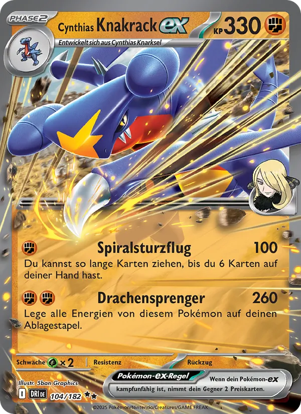 Karte Cynthias Knakrack-ex aus Ewige Rivalen, Nummer 104/182