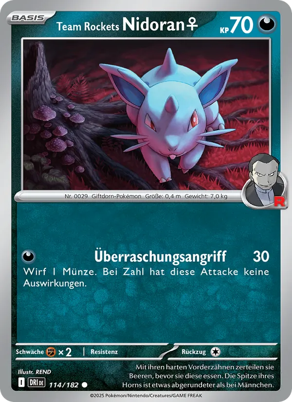 Karte Team Rockets Nidoran♀ aus Ewige Rivalen, Nummer 114/182