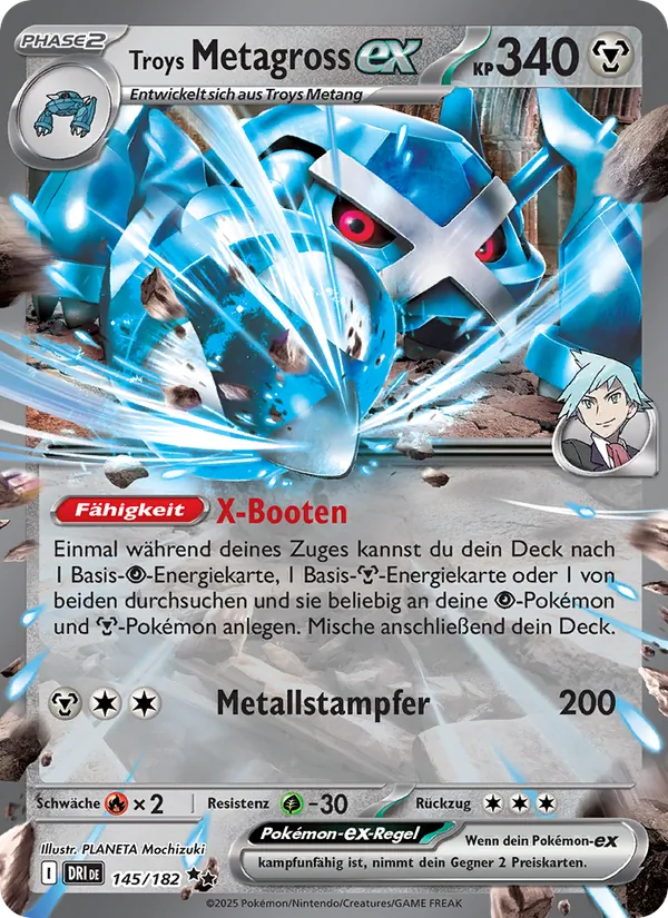 Karte Troys Metagross-ex aus Ewige Rivalen, Nummer 145/182