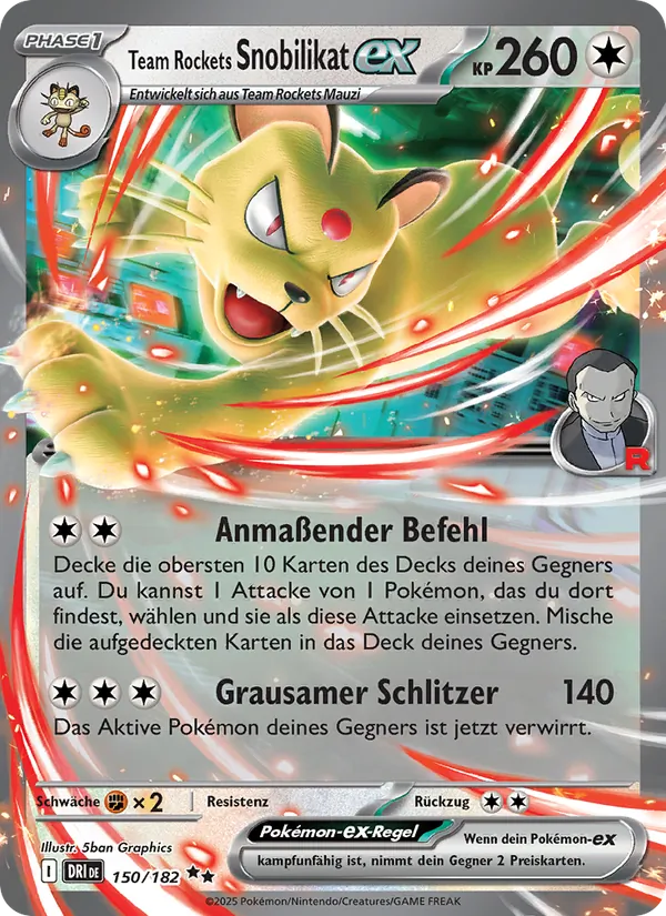 Karte Team Rockets Snobilikat-ex aus Ewige Rivalen, Nummer 150/182