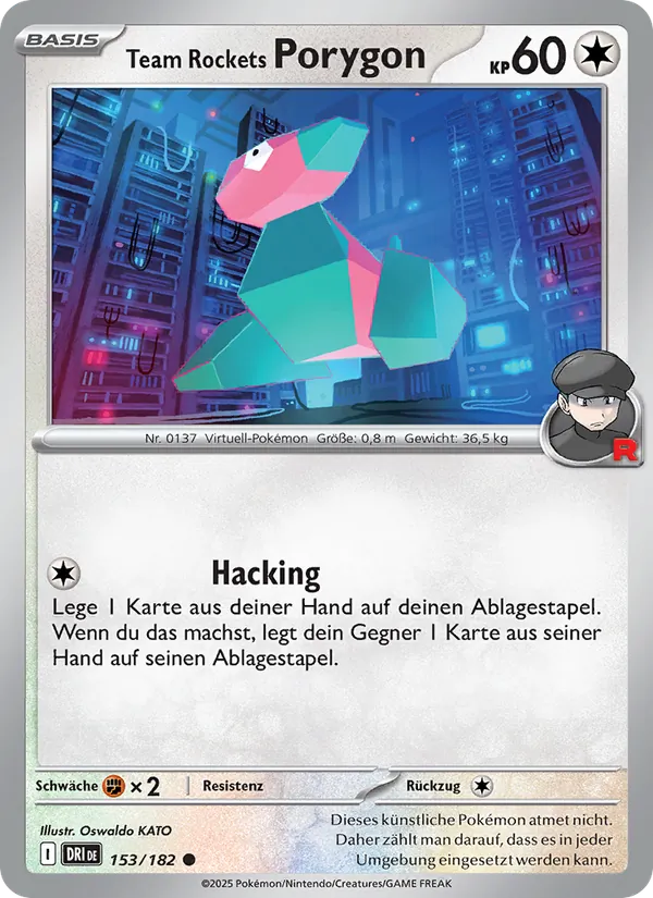 Karte Team Rockets Porygon aus Ewige Rivalen, Nummer 153/182