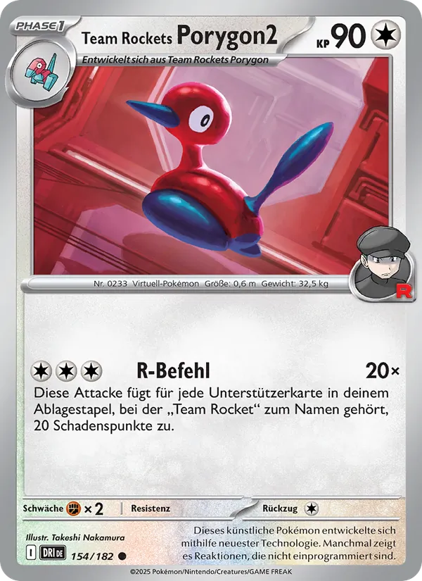 Karte Team Rockets Porygon2 aus Ewige Rivalen, Nummer 154/182