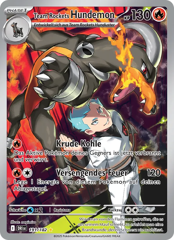 Karte Team Rockets Hundemon aus Ewige Rivalen, Nummer 191/182
