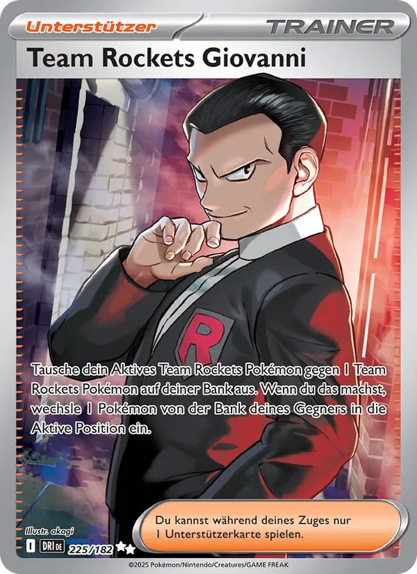 Karte Team Rockets Giovanni aus Ewige Rivalen, Nummer 225/182