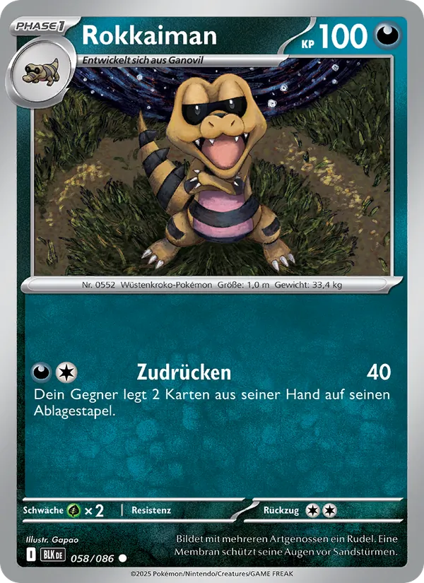 Karte Rokkaiman aus Schwarze Blitze, Nummer 058/86