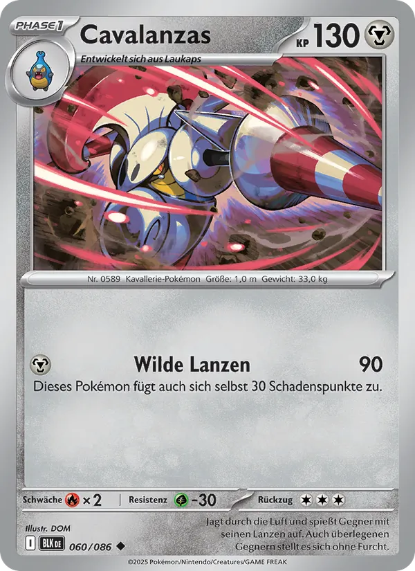 Karte Cavalanzas aus Schwarze Blitze, Nummer 060/86
