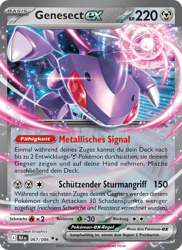 Karte Genesect-ex aus Schwarze Blitze, Nummer 067/86