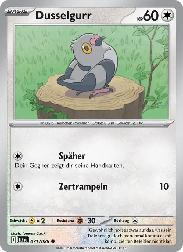 Karte Dusselgurr aus Schwarze Blitze, Nummer 071/86