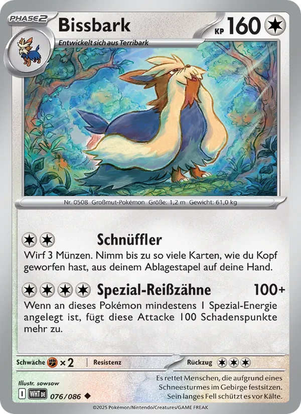 Karte Bissbark aus Weiße Flammen, Nummer 076/86