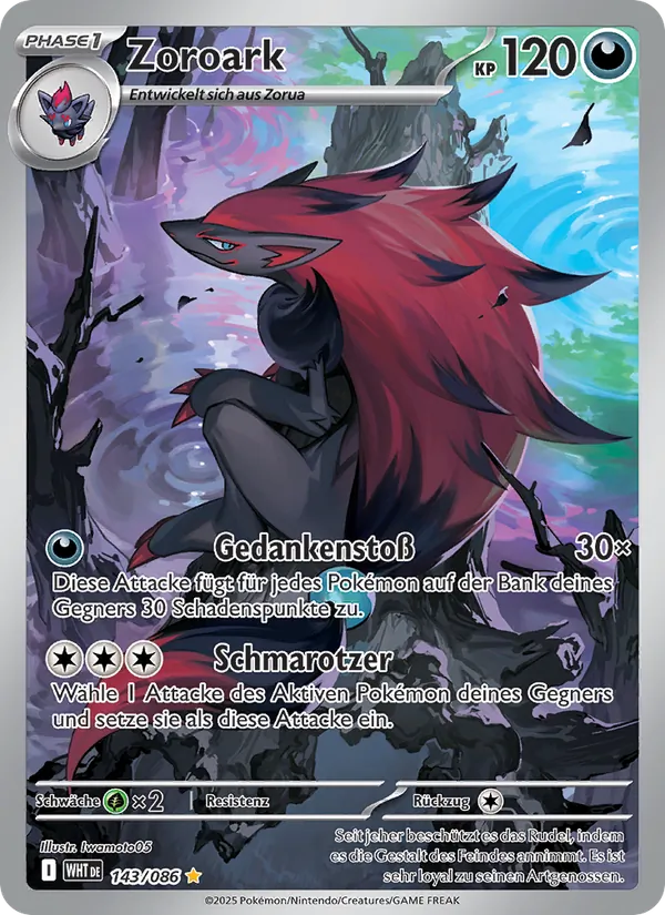Karte Zoroark aus Weiße Flammen, Nummer 143/86
