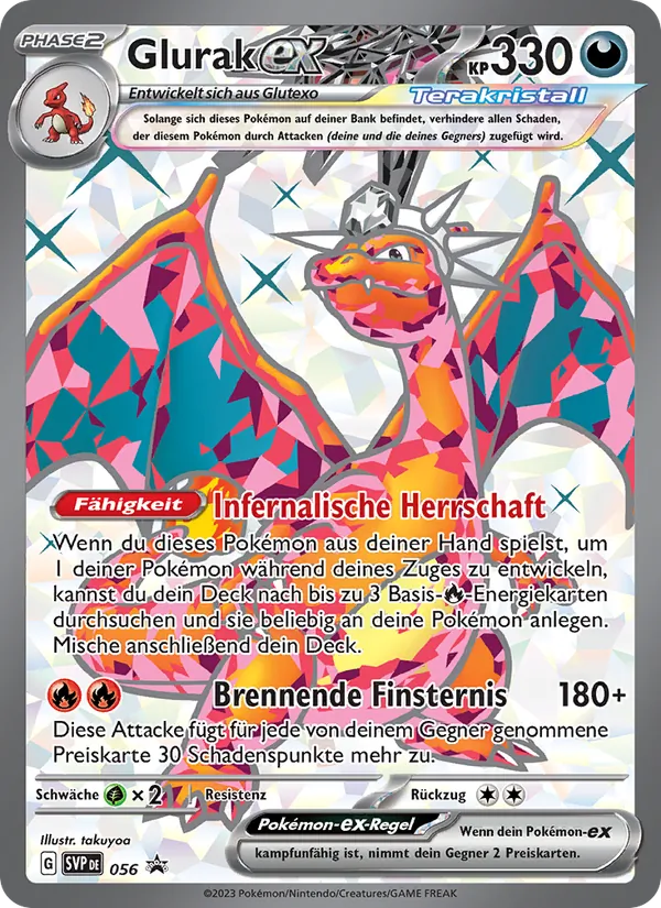 Karte Glurak-ex aus SVP Black Star Promos, Nummer 056/225