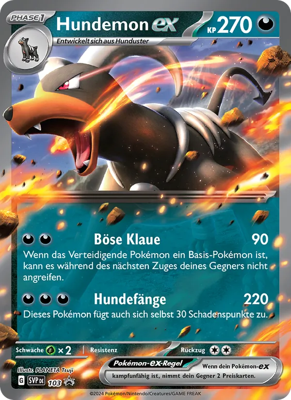 Karte Hundemon-ex aus SVP Black Star Promos, Nummer 103/225