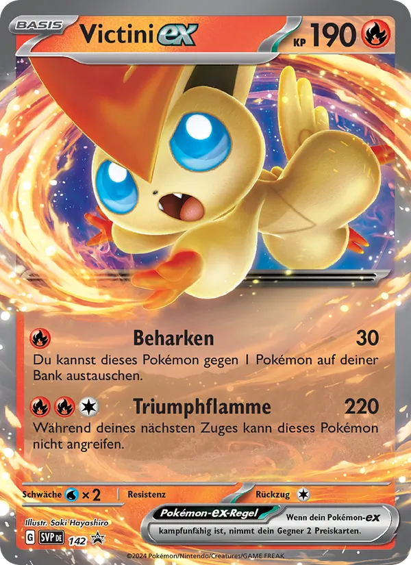 Karte Victini-ex aus SVP Black Star Promos, Nummer 142/225