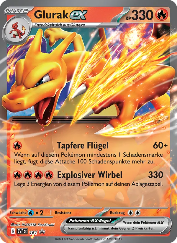 Karte Glurak-ex aus SVP Black Star Promos, Nummer 161/225