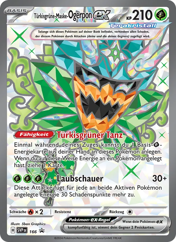 Karte Türkisgrüne-Maske-Ogerpon-ex aus SVP Black Star Promos, Nummer 166/225