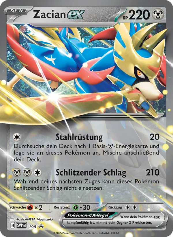 Karte Zacian-ex aus SVP Black Star Promos, Nummer 198/225