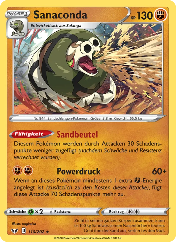Karte Sanaconda aus Schwert & Schild, Nummer 110/202