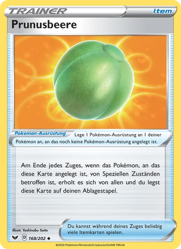 Karte Prunusbeere aus Schwert & Schild, Nummer 168/202