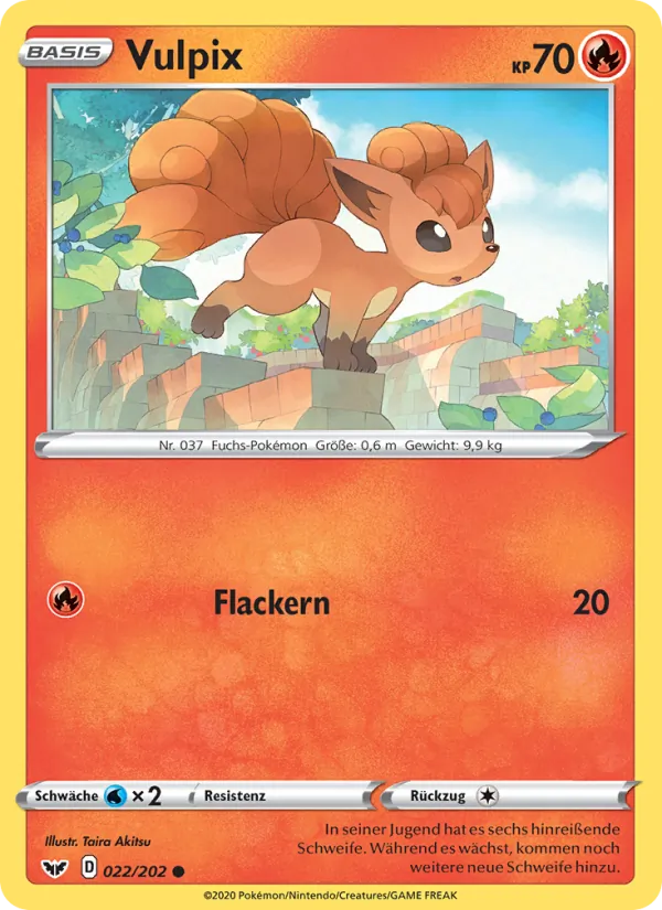 Karte Vulpix aus Schwert & Schild, Nummer 22/202