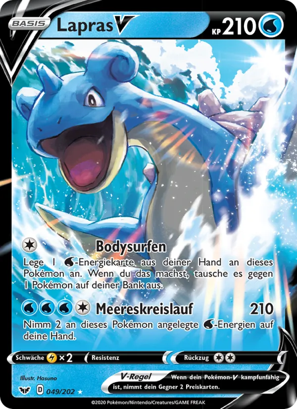 Karte Lapras V aus Schwert & Schild, Nummer 49/202