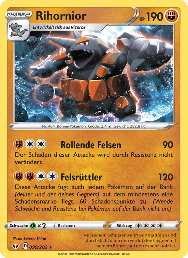 Karte Rihornior aus Schwert & Schild, Nummer 99/202