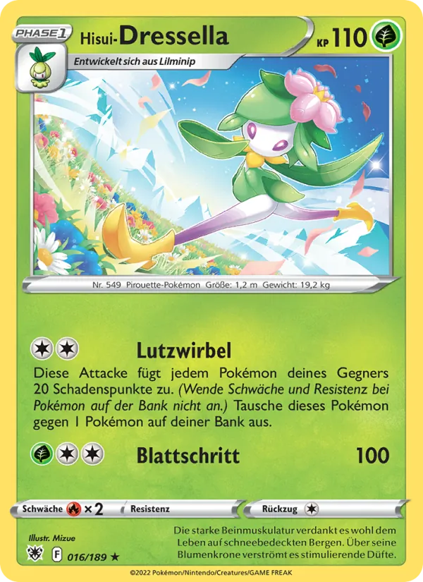 Karte Hisui-Dressella aus Astralglanz, Nummer 016/189