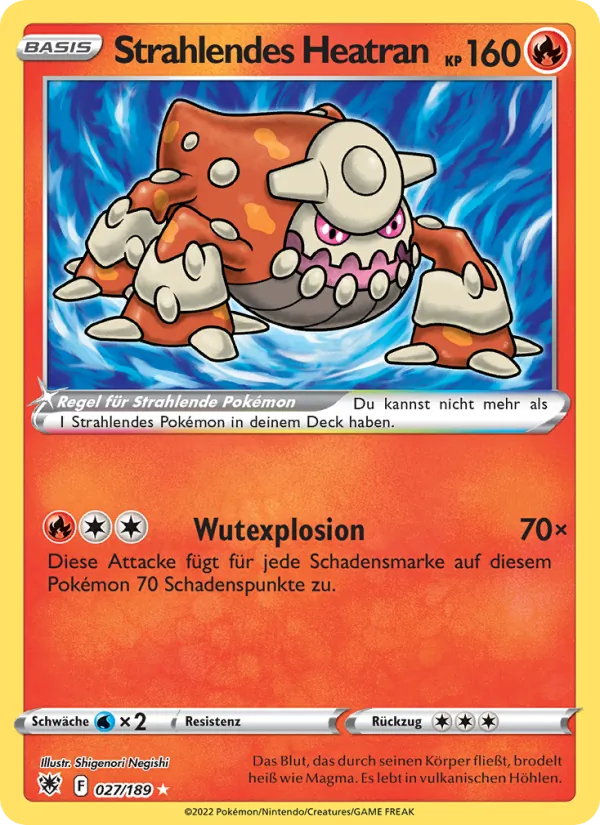 Karte Strahlendes Heatran aus Astralglanz, Nummer 027/189