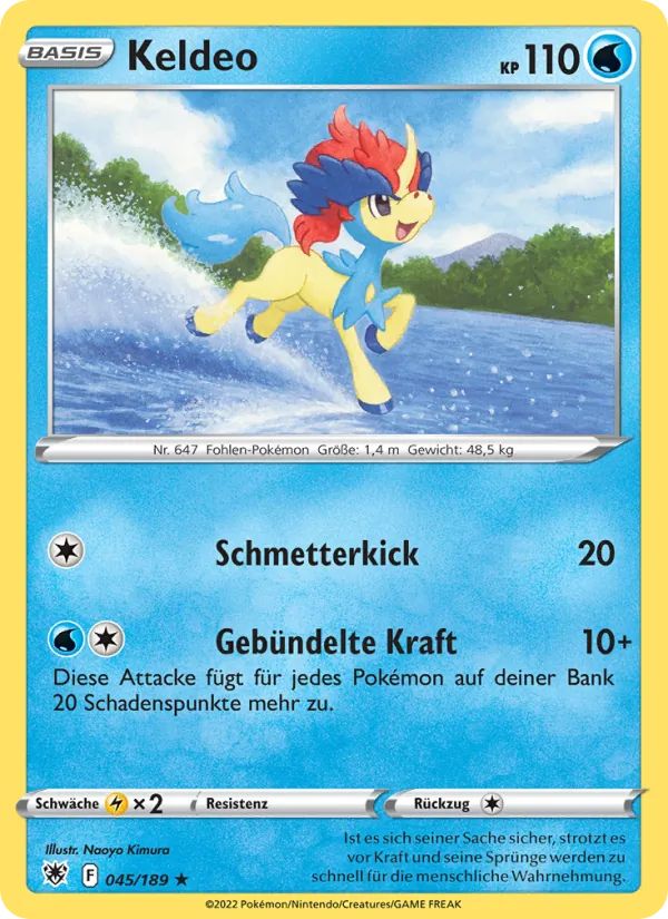 Karte Keldeo aus Astralglanz, Nummer 045/189