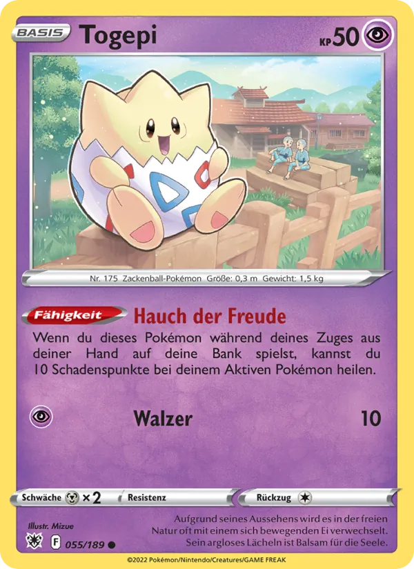 Karte Togepi aus Astralglanz, Nummer 055/189