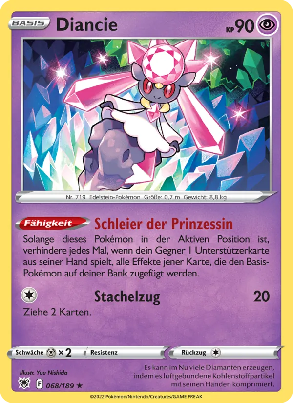 Karte Diancie aus Astralglanz, Nummer 068/189