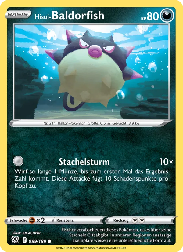Karte Hisui-Baldorfish aus Astralglanz, Nummer 089/189