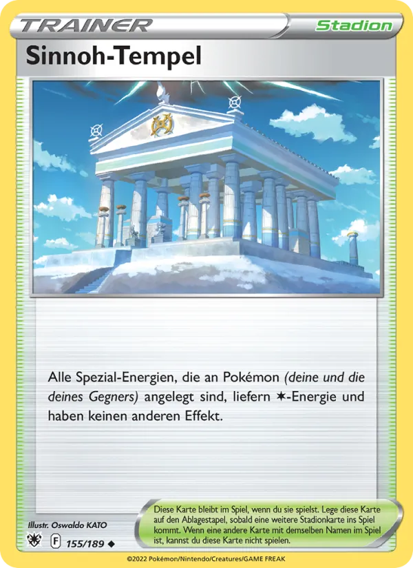 Karte Sinnoh-Tempel aus Astralglanz, Nummer 155/189