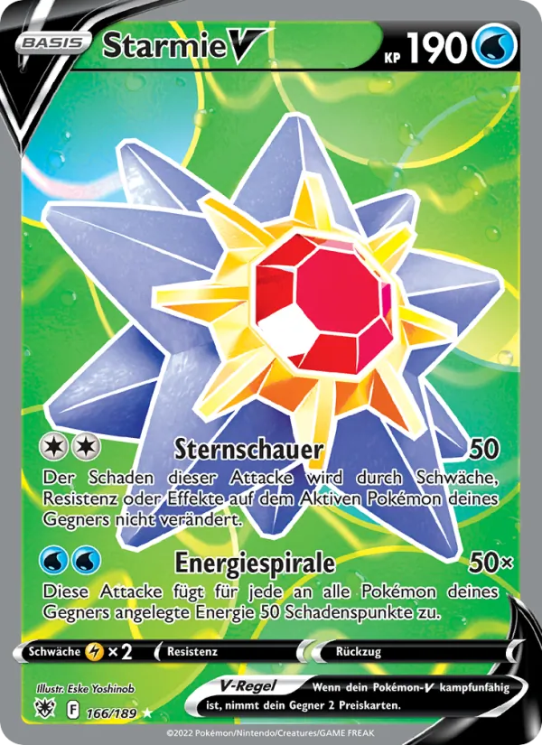 Karte Starmie V aus Astralglanz, Nummer 166/189