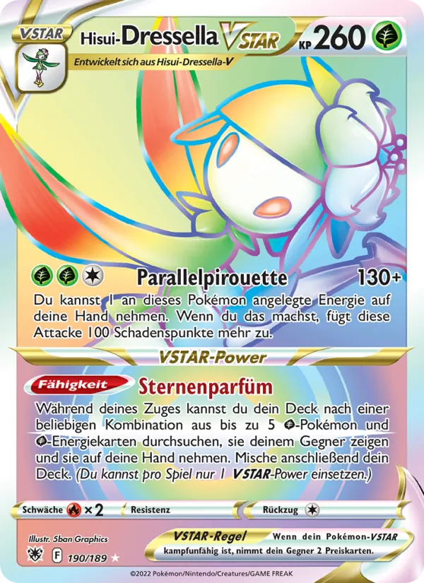Karte Hisui-Dressella VSTAR aus Astralglanz, Nummer 190/189
