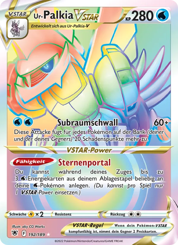 Karte Ur-Palkia VSTAR aus Astralglanz, Nummer 192/189