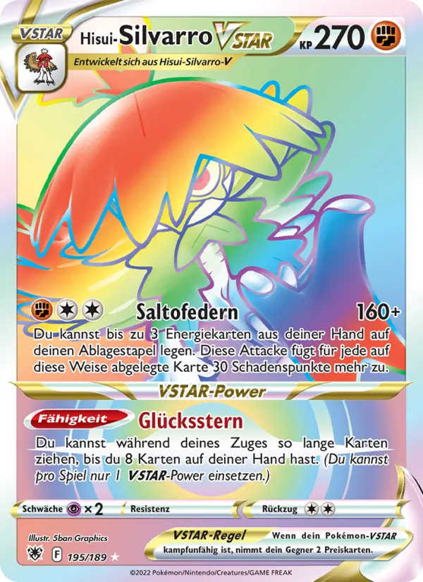 Karte Hisui-Silvarro VSTAR aus Astralglanz, Nummer 195/189