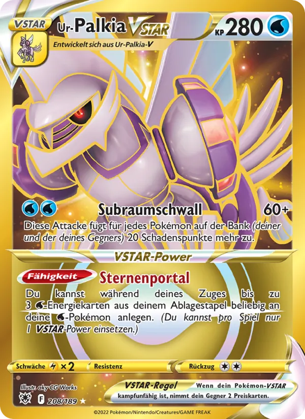 Karte Ur-Palkia VSTAR aus Astralglanz, Nummer 208/189