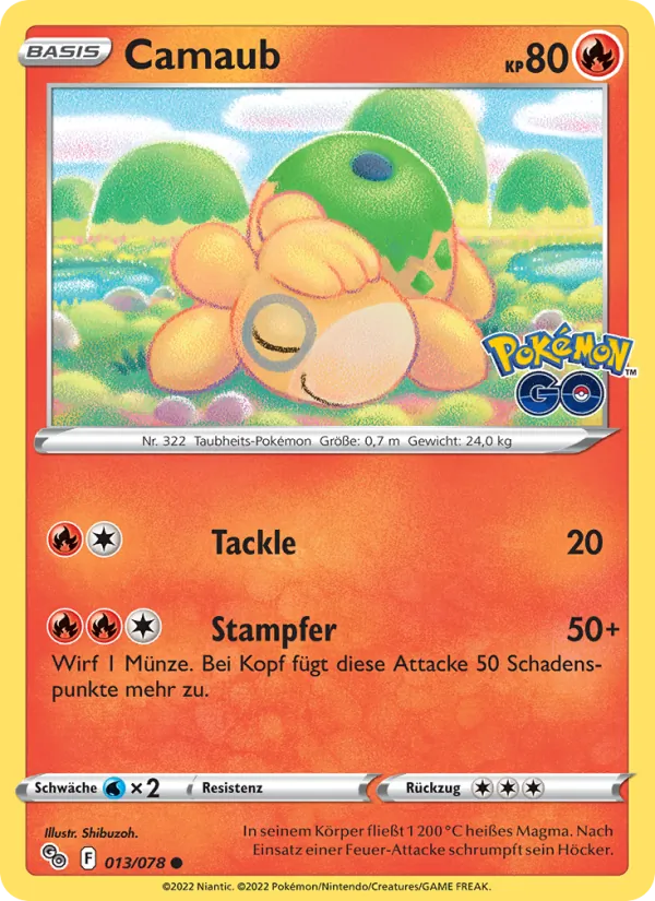 Karte Camaub aus Pokémon GO, Nummer 013/78