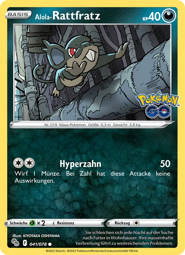 Karte Alola-Rattfratz aus Pokémon GO, Nummer 041/78