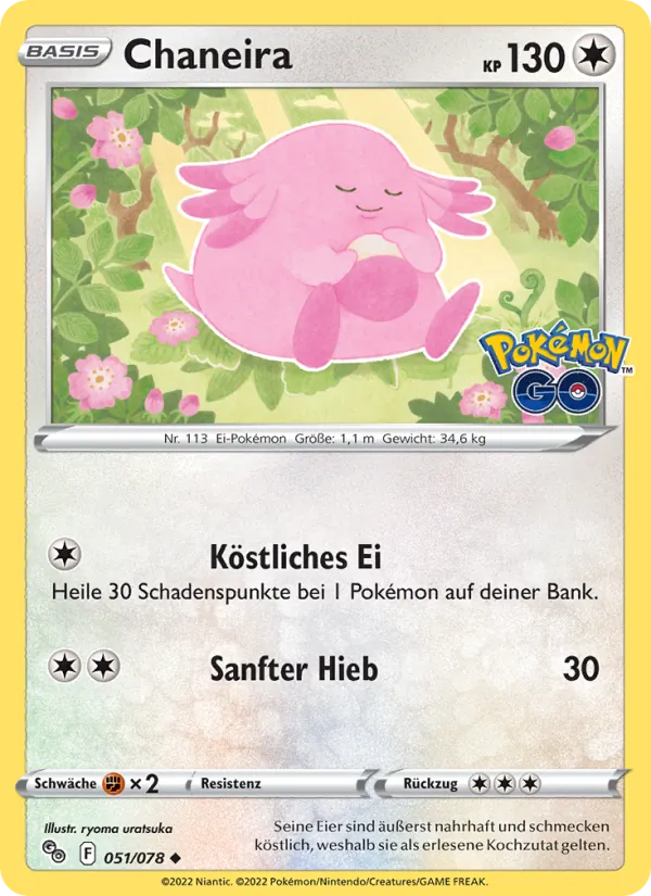 Karte Chaneira aus Pokémon GO, Nummer 051/78