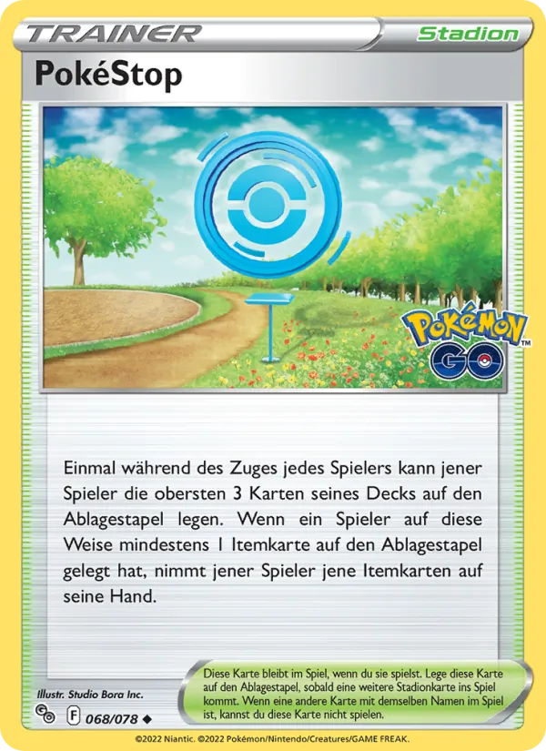 Karte PokéStop aus Pokémon GO, Nummer 068/78